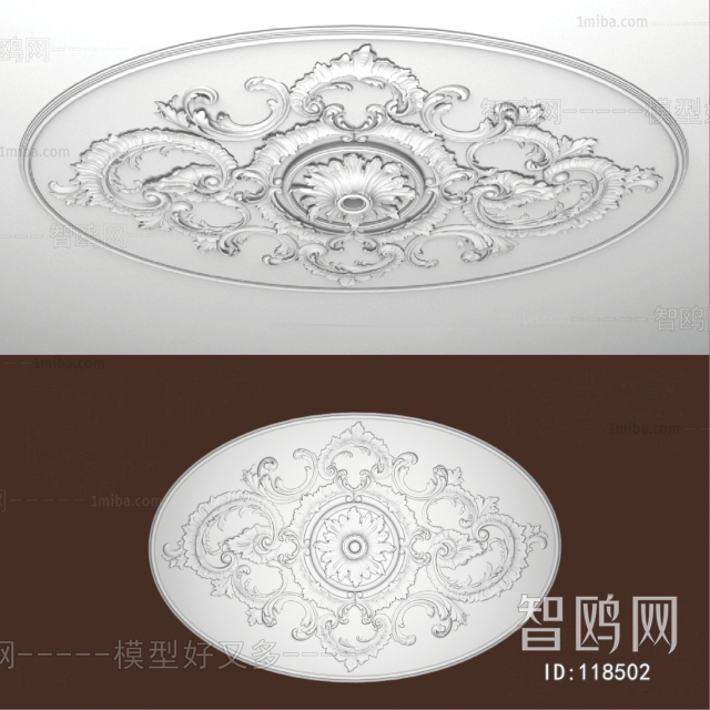 European Style Plaster Carved Top Plate