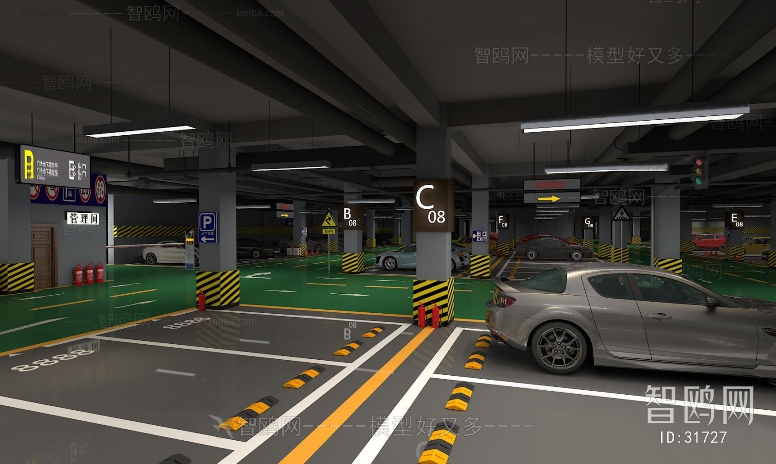 Modern Underground Parking Lot