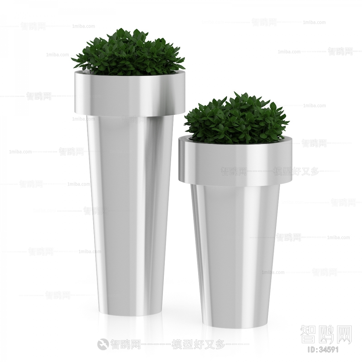 Modern Potted Green Plant