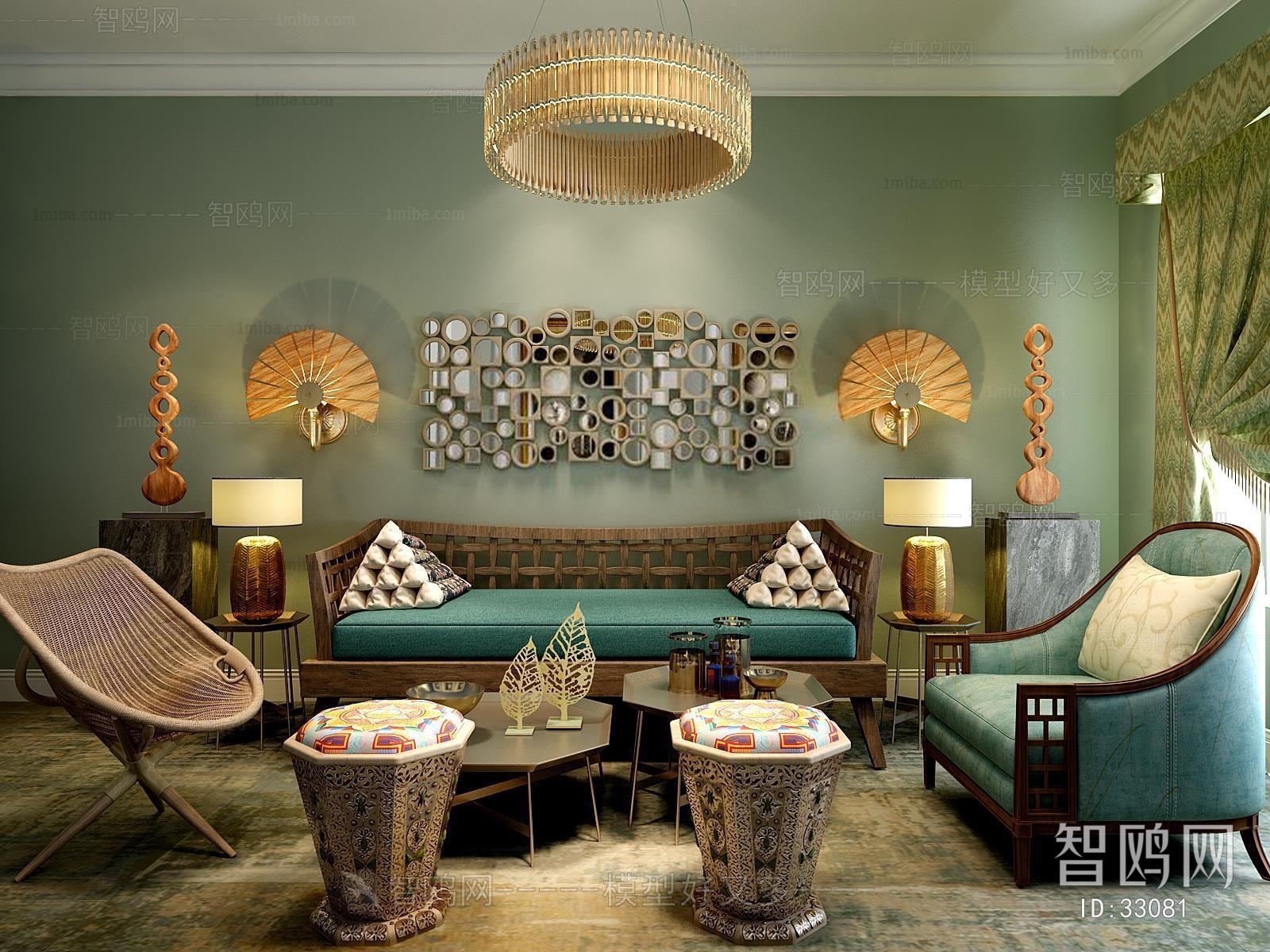 Southeast Asian Style Thai Style Sofa Combination