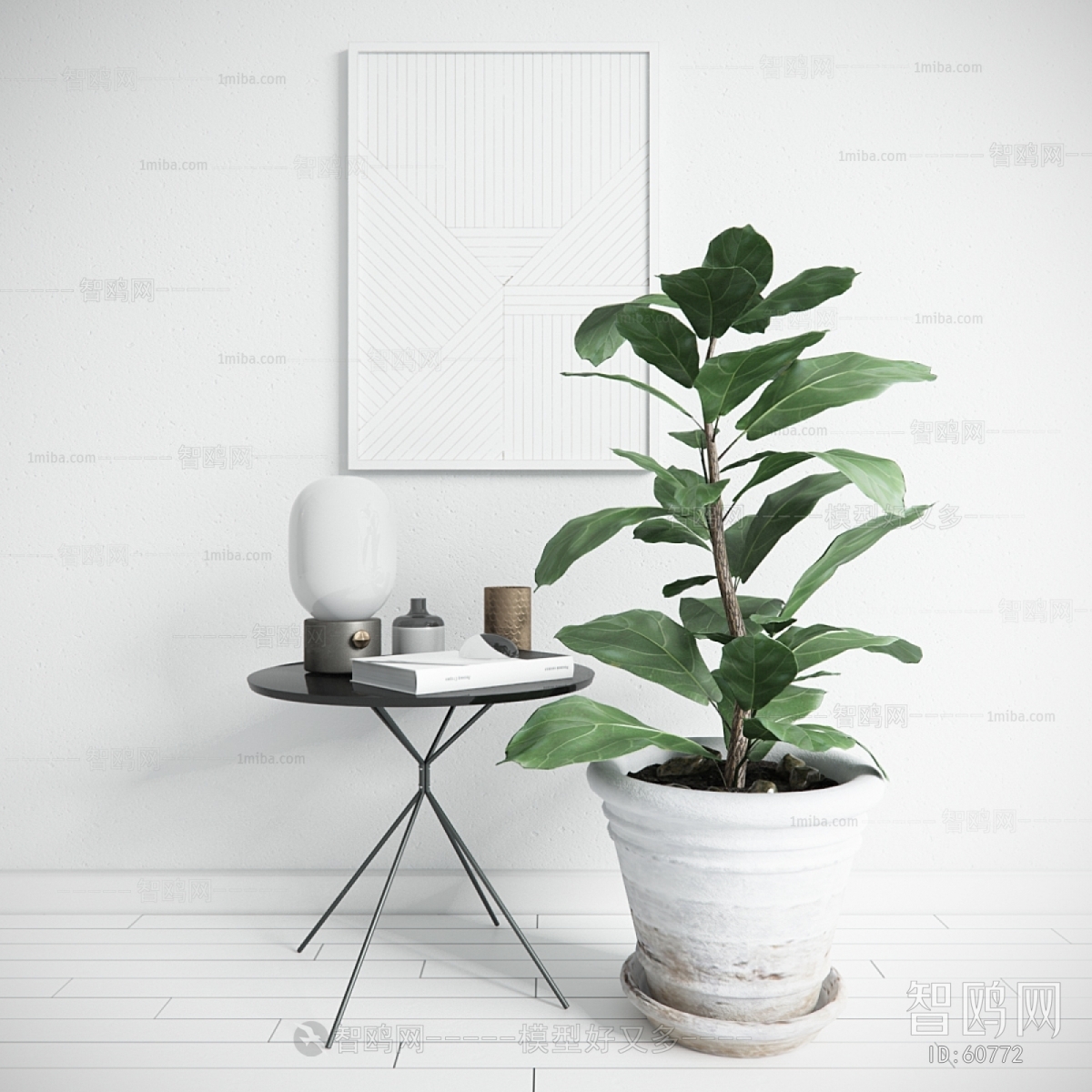 Modern Potted Green Plant