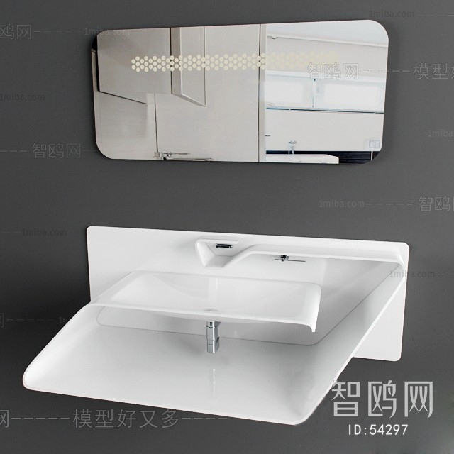现代水槽镜子
