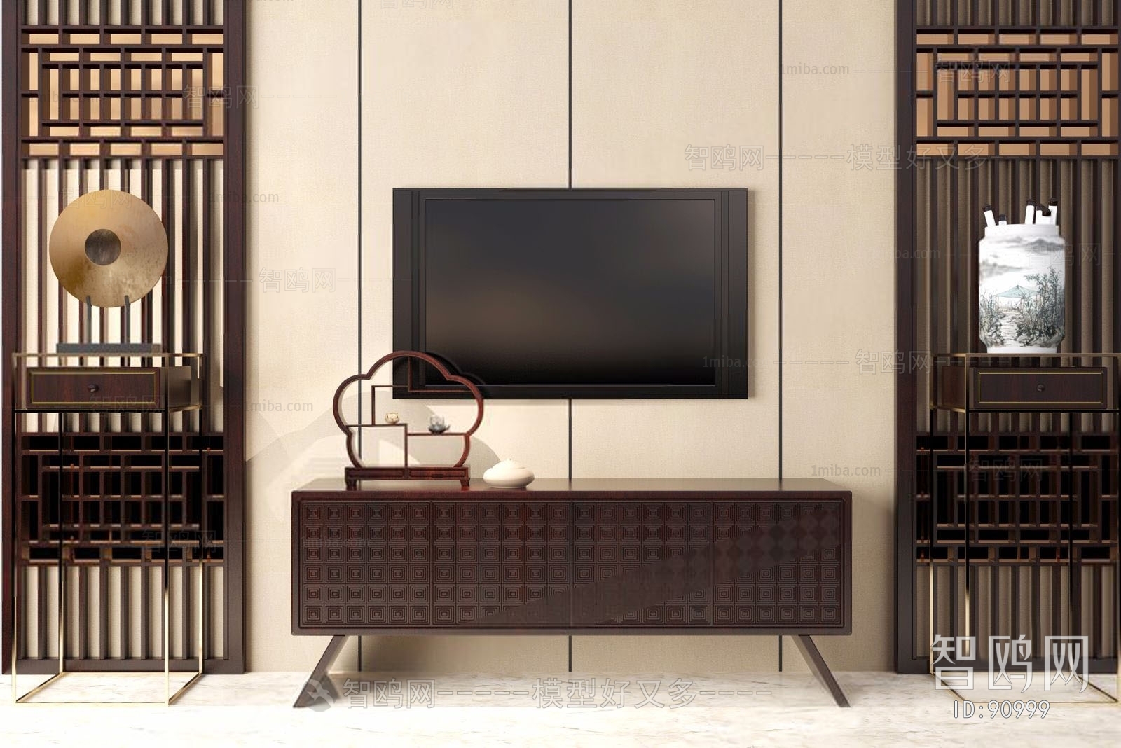 New Chinese Style TV Cabinet