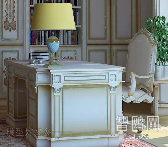 American Style Classical Style Computer Desk And Chair