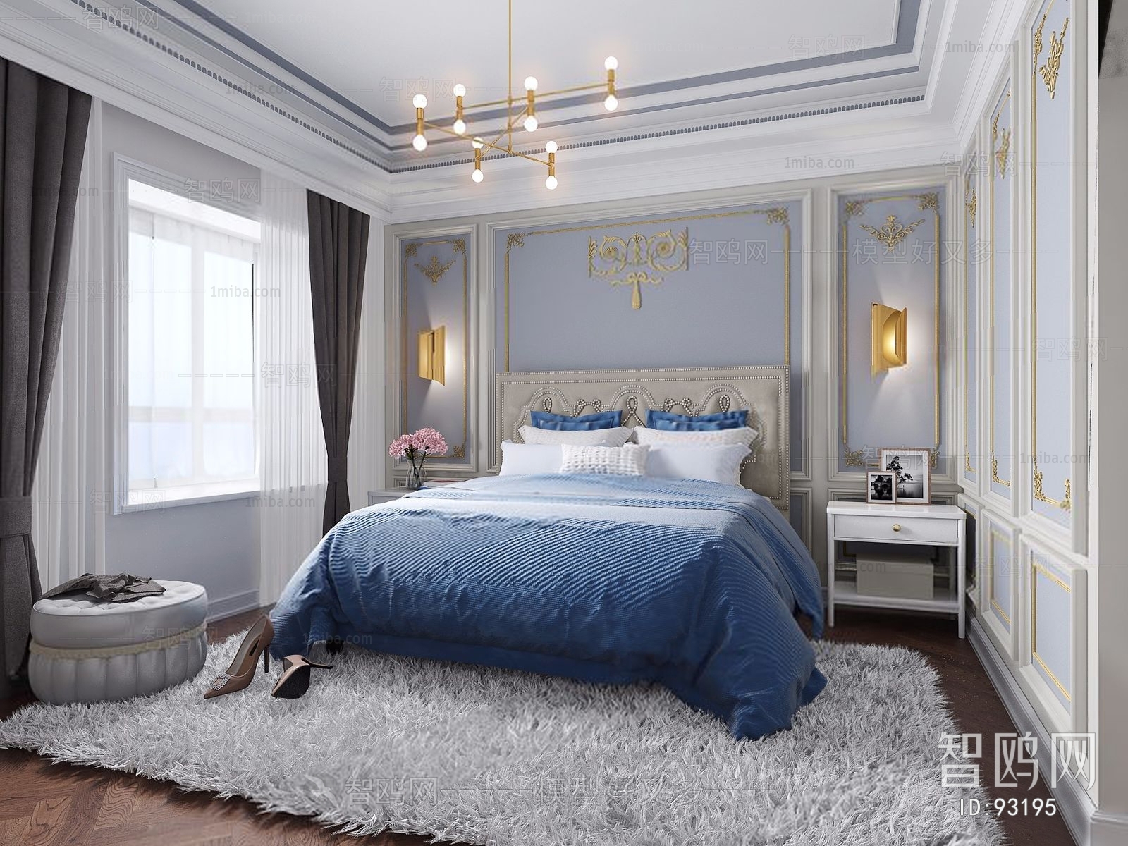 Simple European Style Bedroom