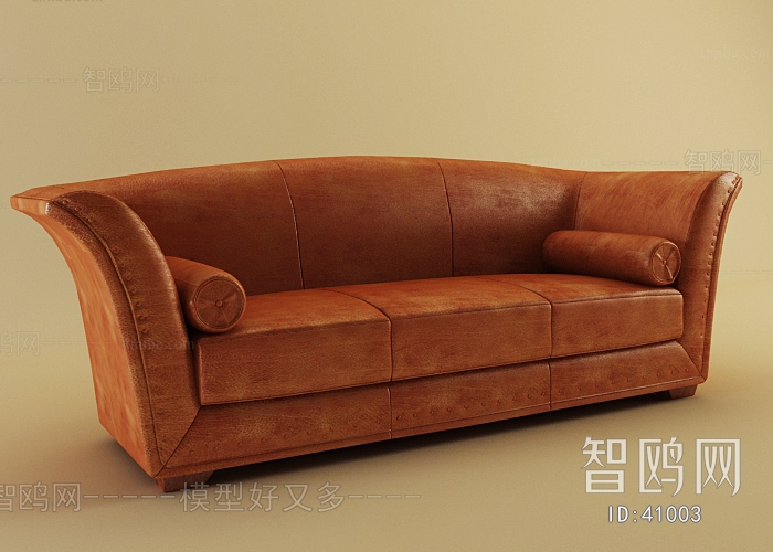 Simple European Style Three-seat Sofa