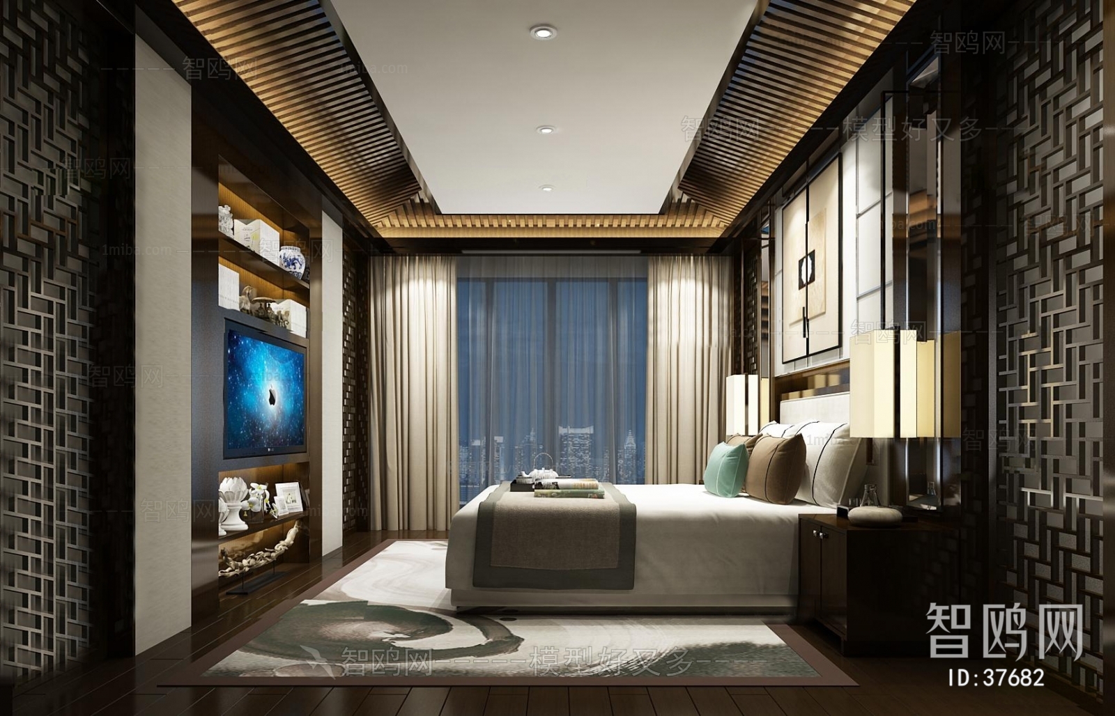 New Chinese Style Bedroom