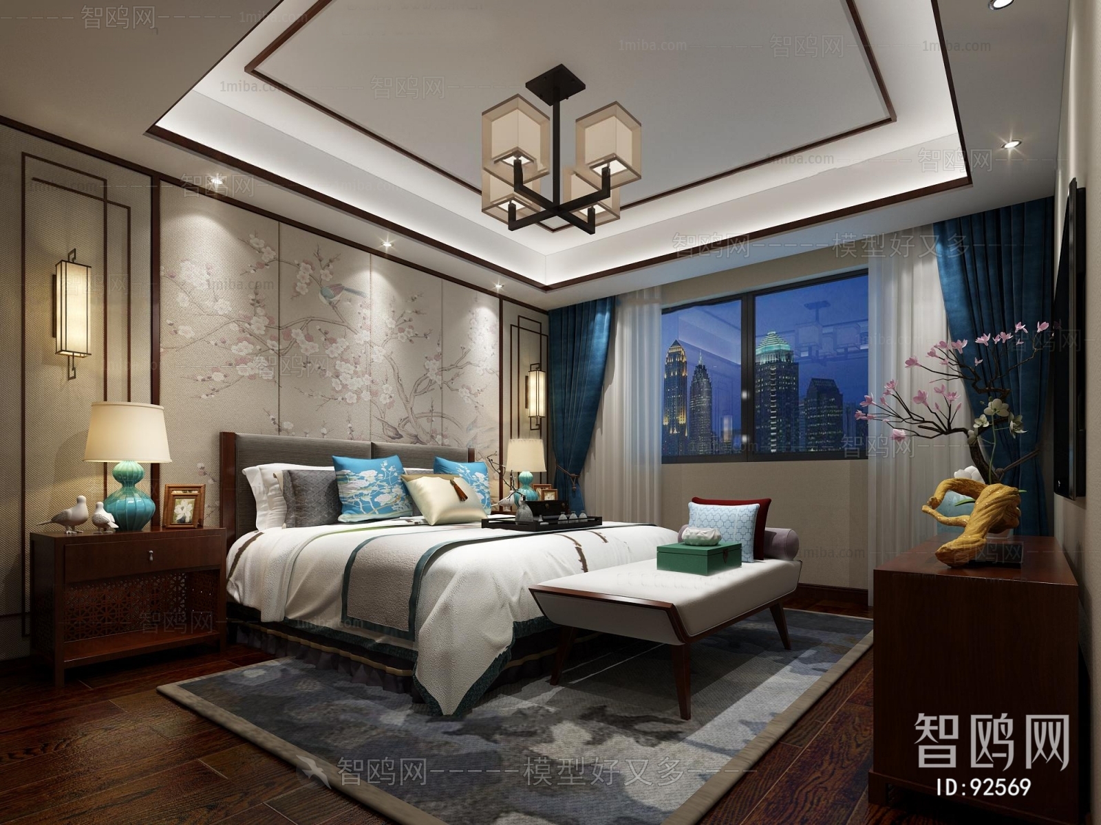 New Chinese Style Bedroom