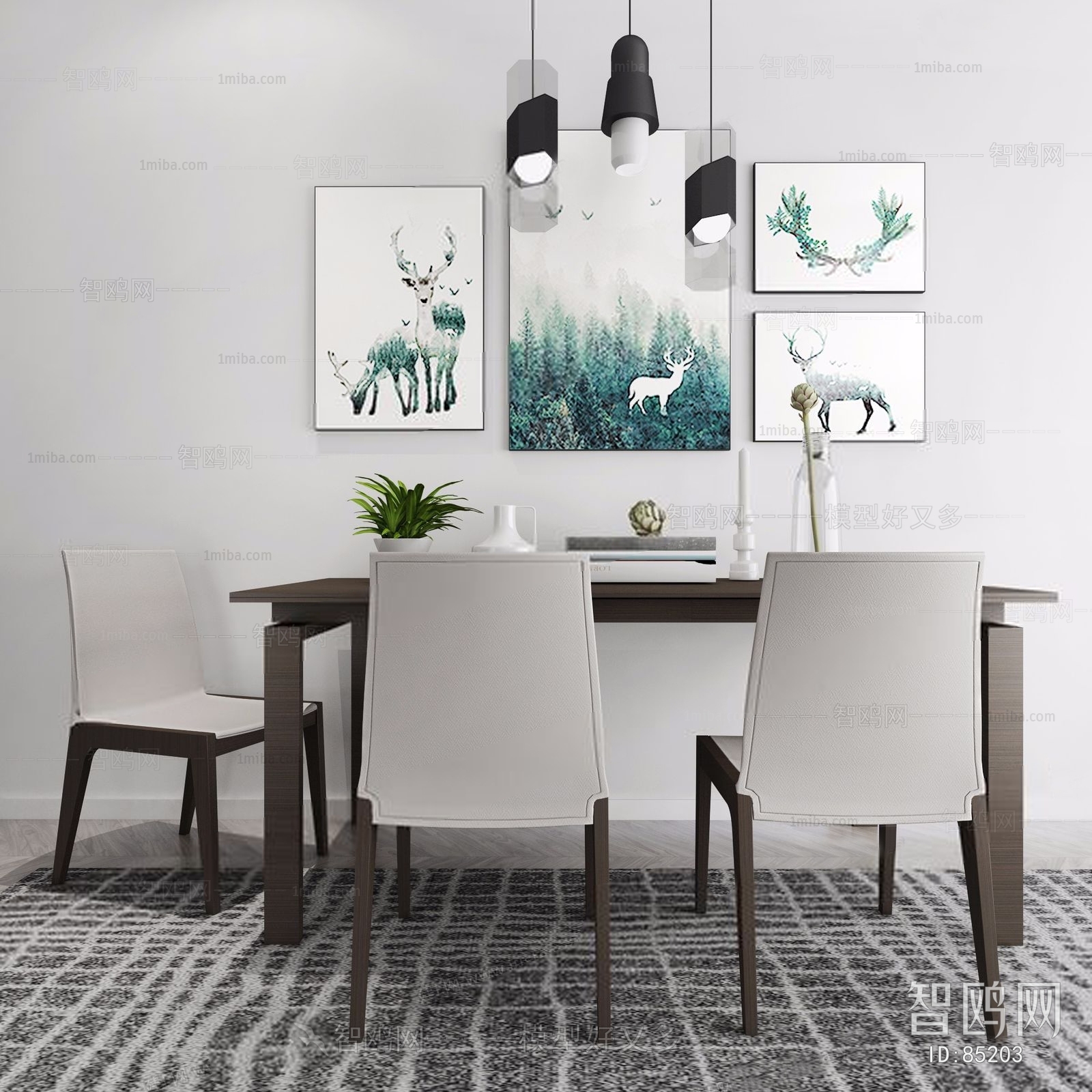 Nordic Style Dining Table And Chairs