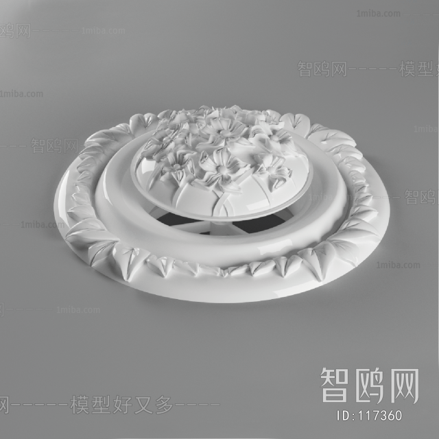 European Style Plaster Carved Top Plate