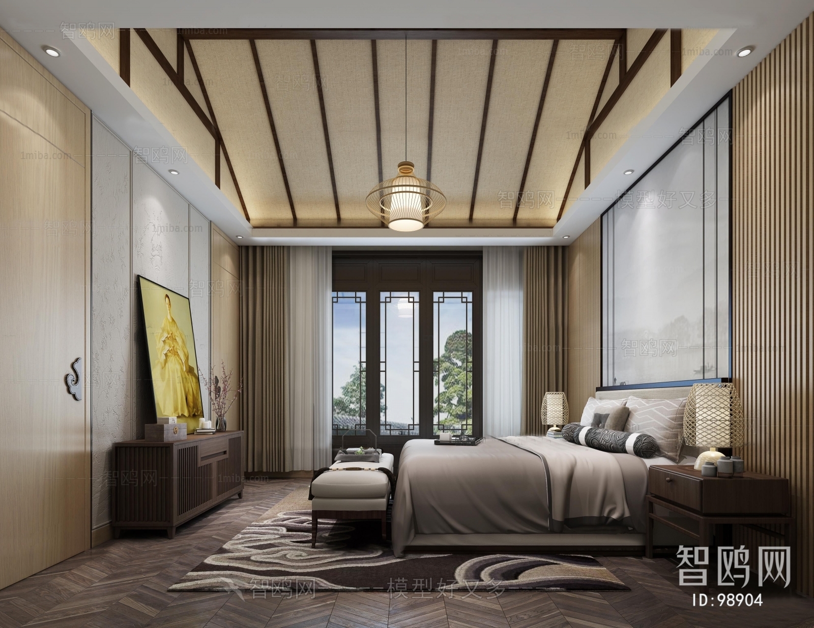 New Chinese Style Bedroom