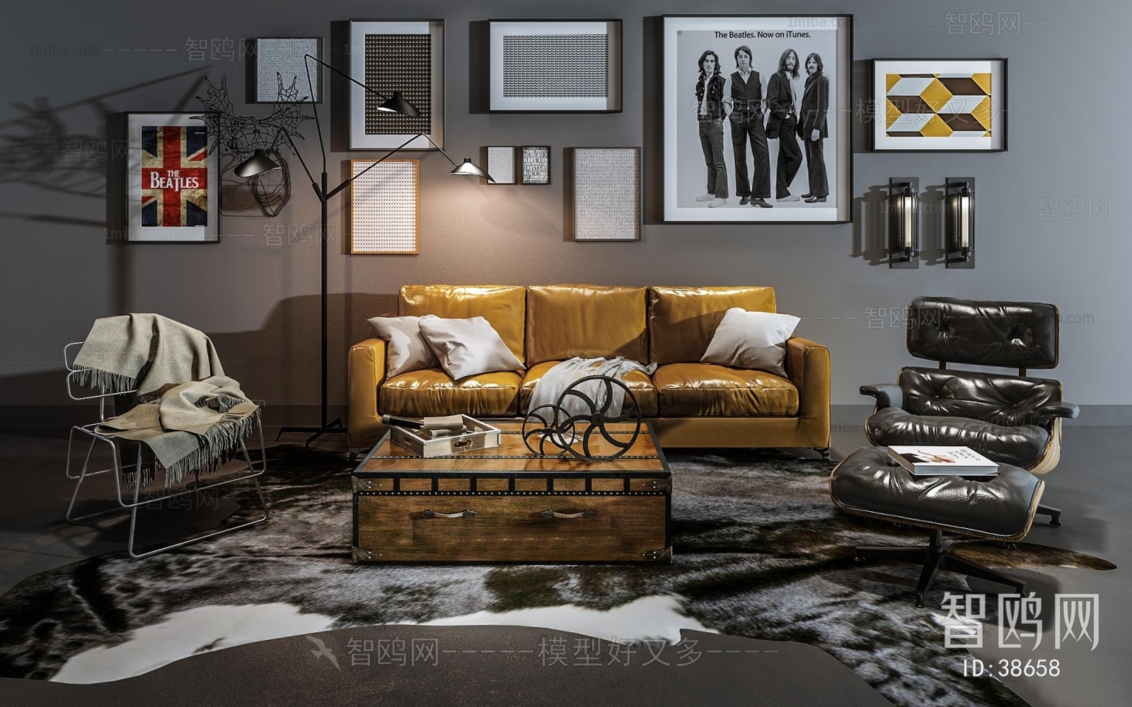 Industrial Style Sofa Combination