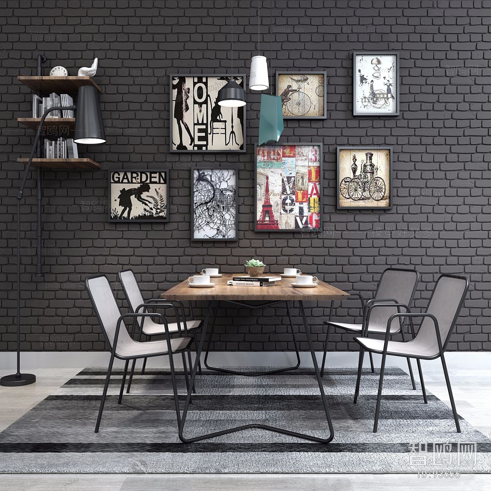 Industrial Style Dining Table And Chairs