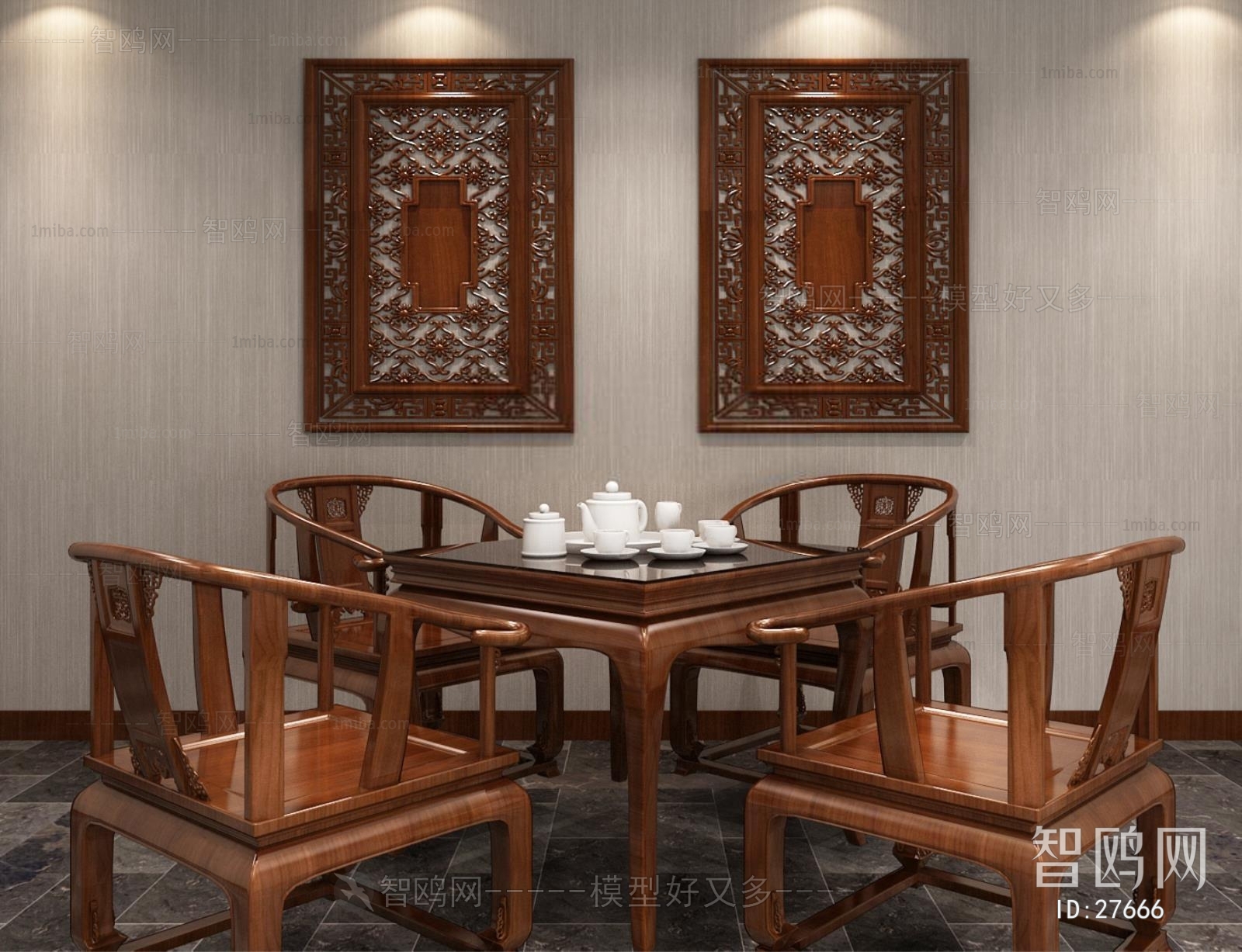 中式品茶室休闲桌椅