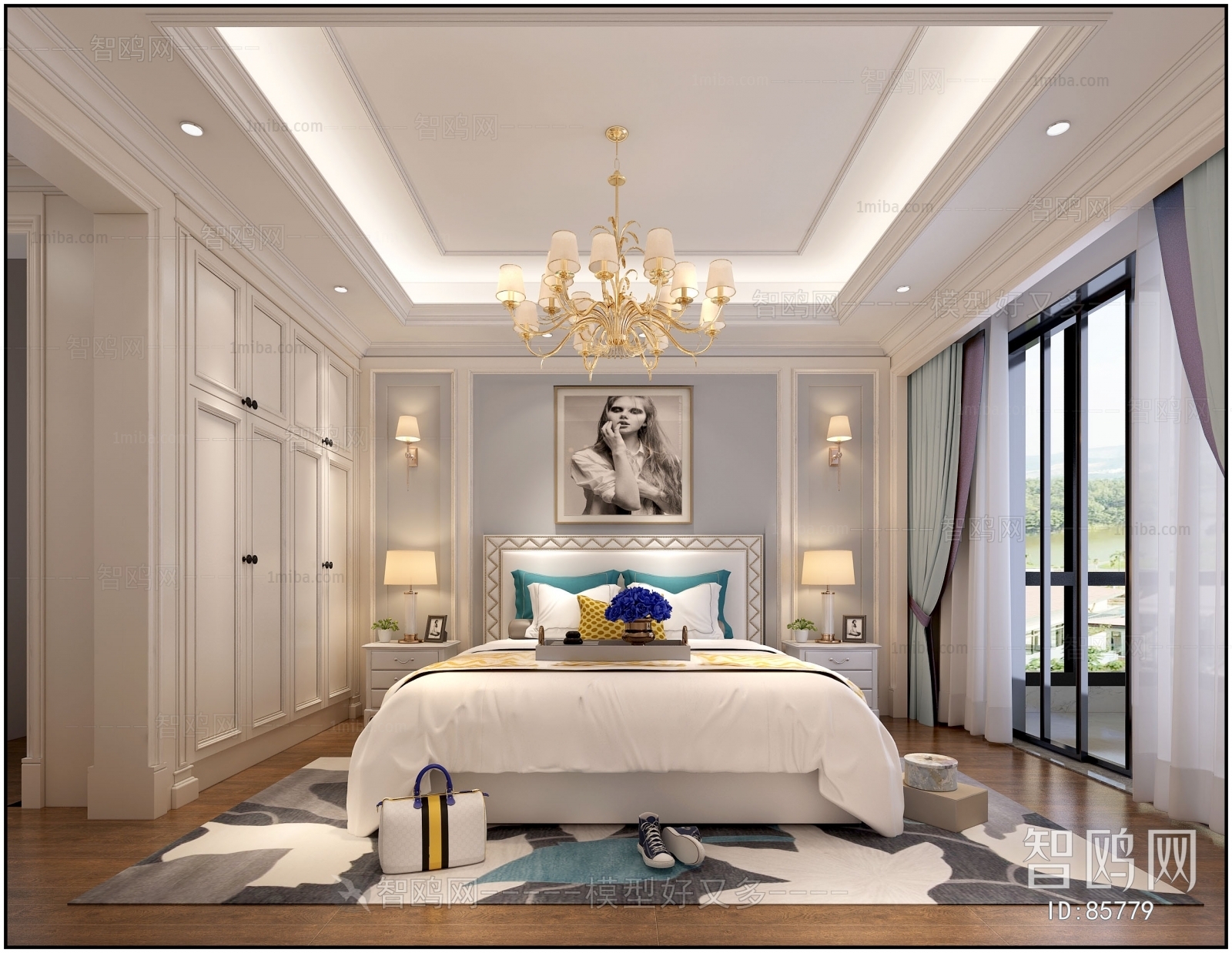 Simple European Style Bedroom