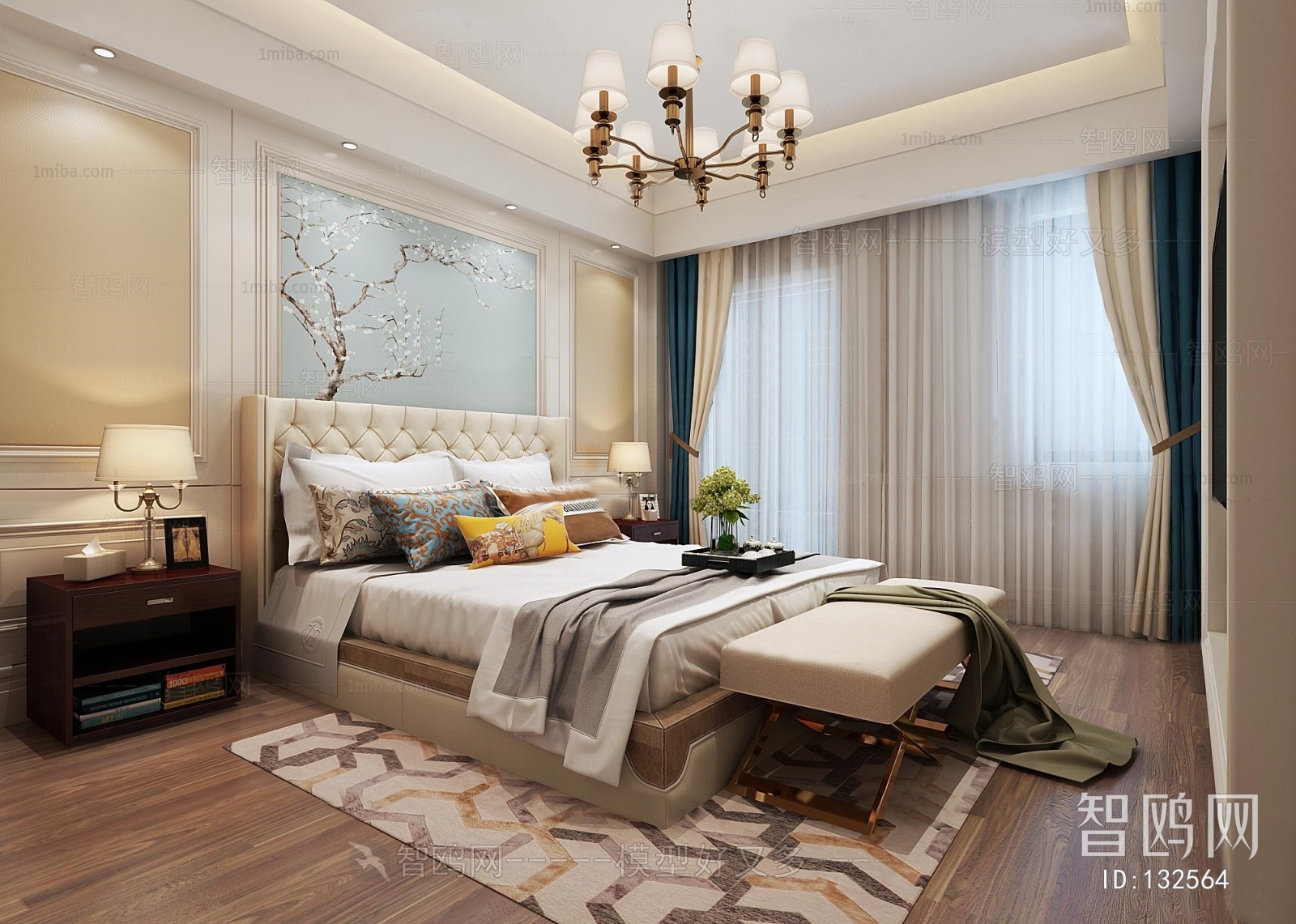 Simple European Style Bedroom