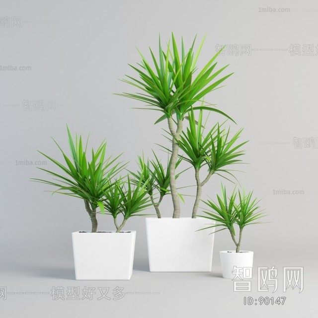 Modern Potted Green Plant