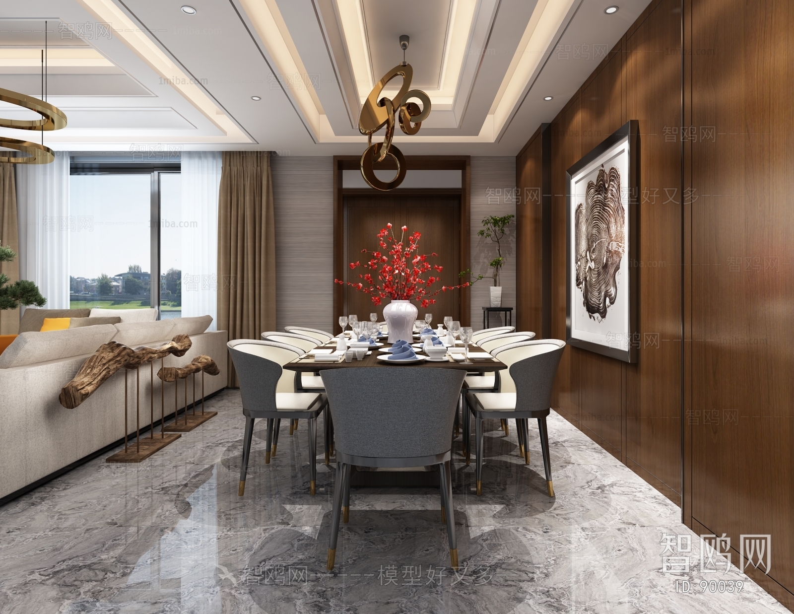 New Chinese Style Dining Room