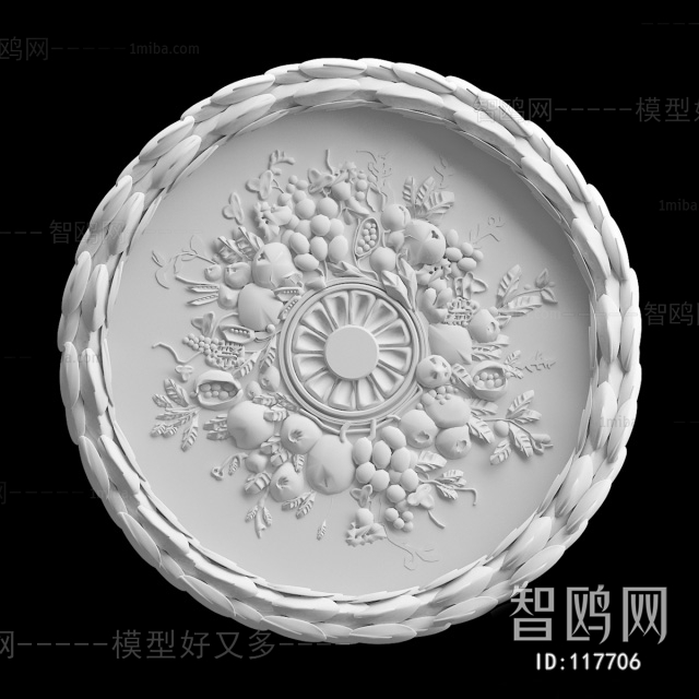 European Style Plaster Carved Top Plate