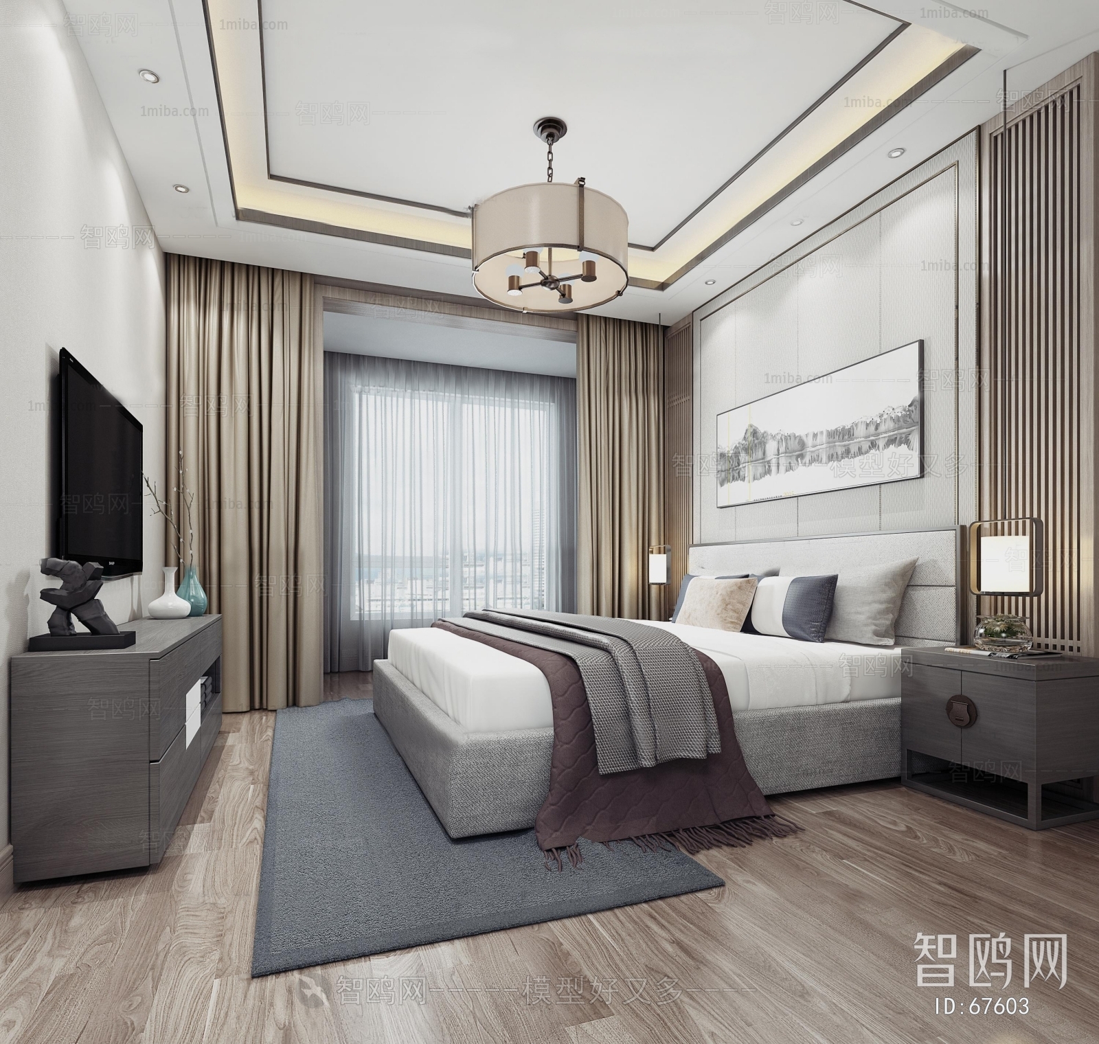 New Chinese Style Bedroom