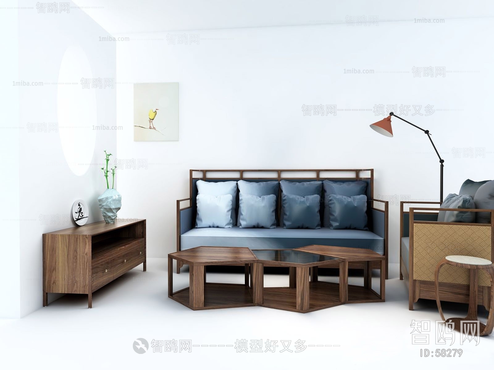 New Chinese Style Sofa Combination