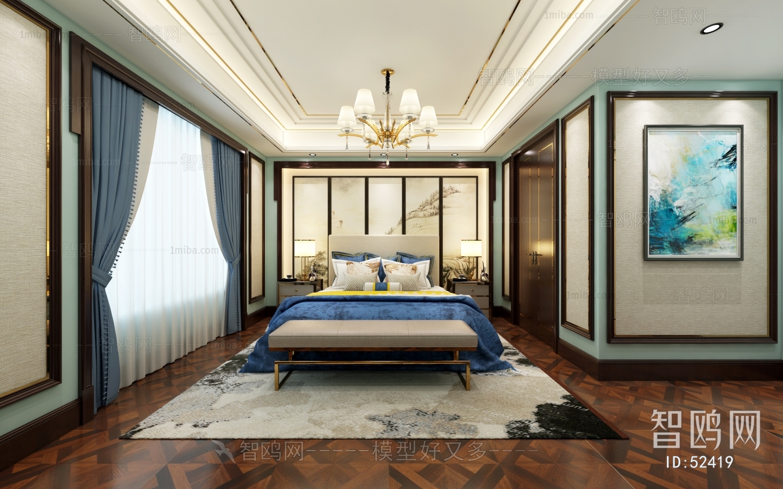 New Chinese Style Bedroom