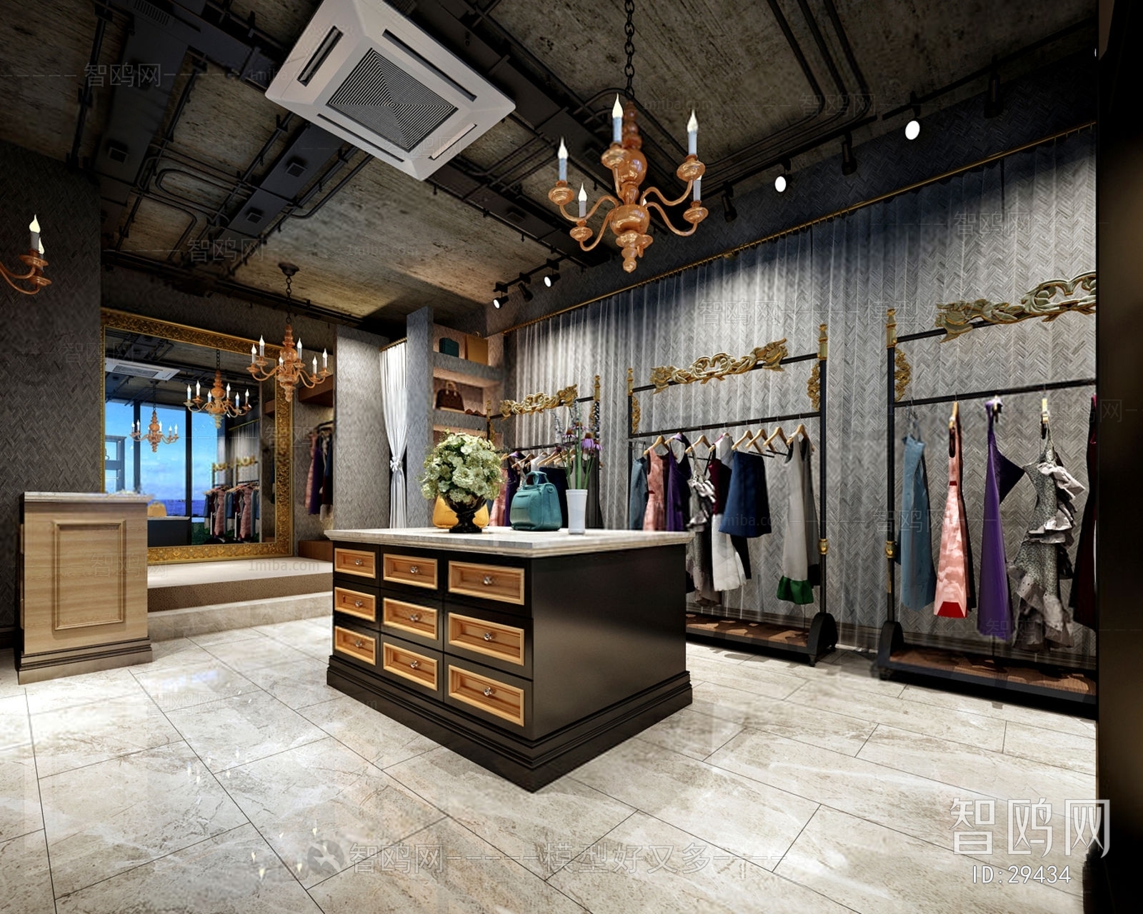Industrial Style Simple European Style Clothing Store