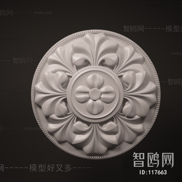 European Style Plaster Carved Top Plate