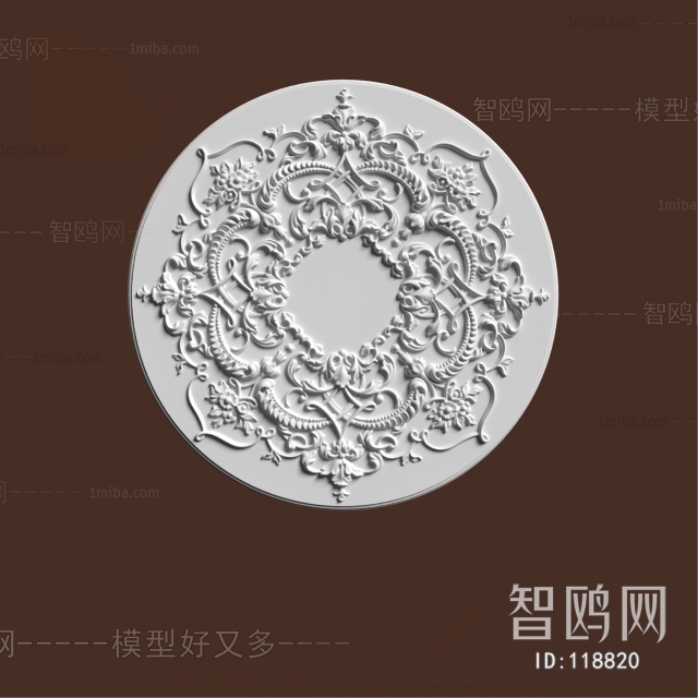 European Style Plaster Carved Top Plate