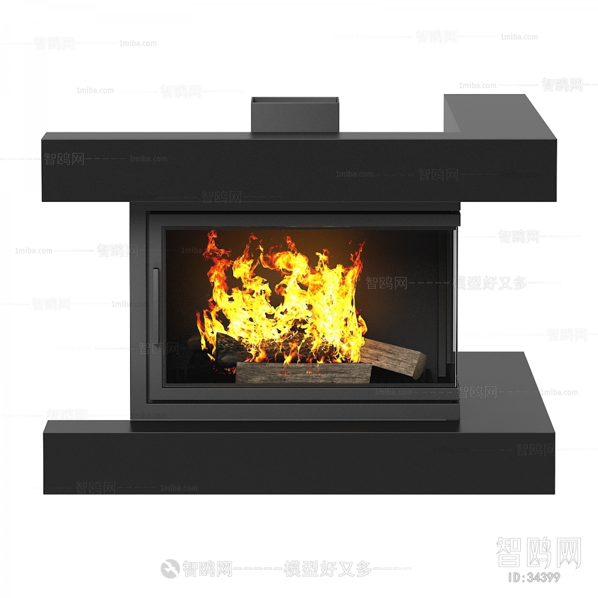 Modern Industrial Style Fireplace