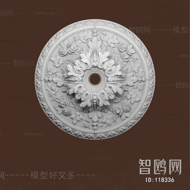 European Style Plaster Carved Top Plate