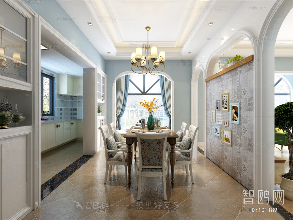 American Style Idyllic Style Dining Room