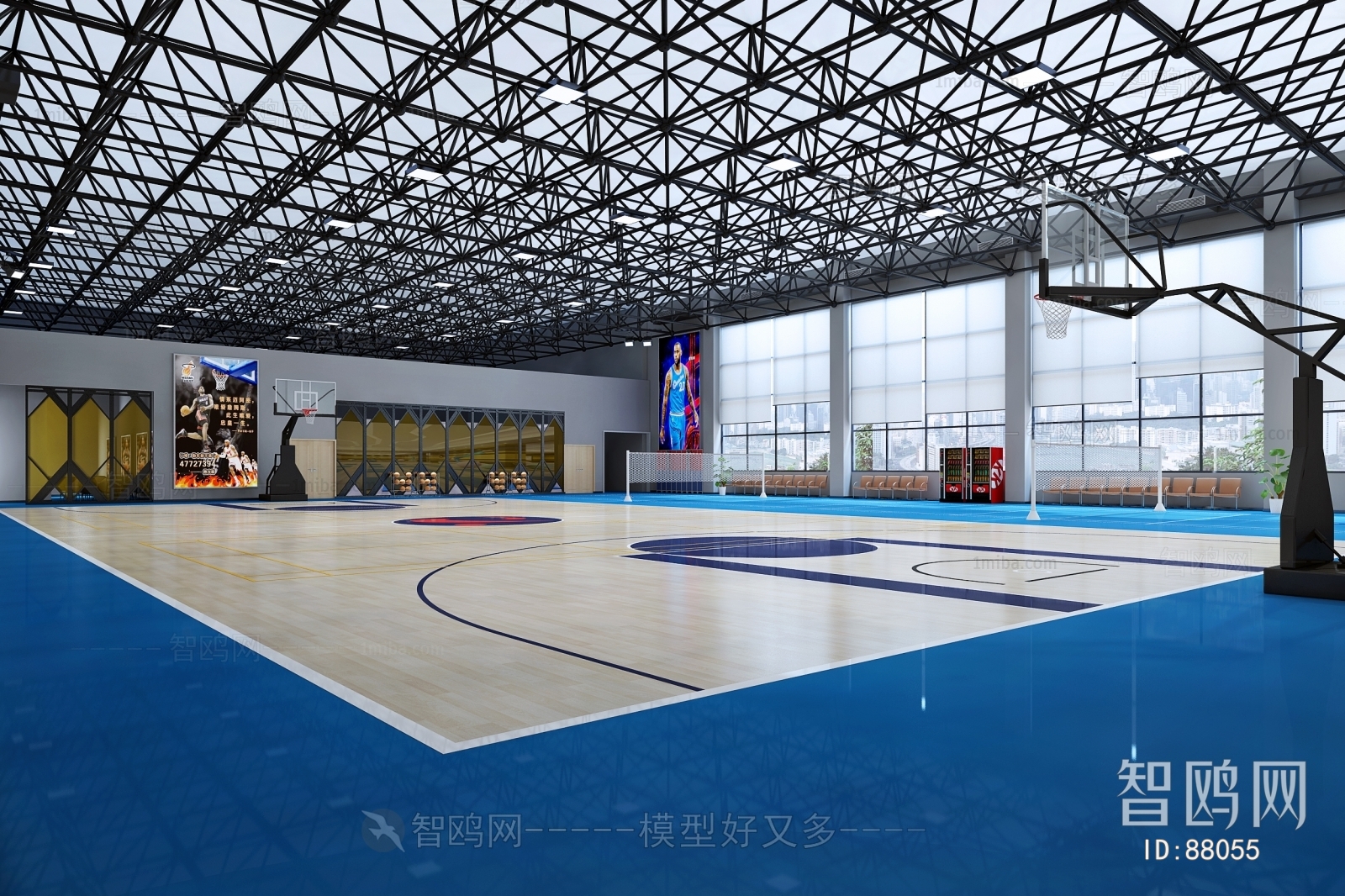 现代体育馆篮球室