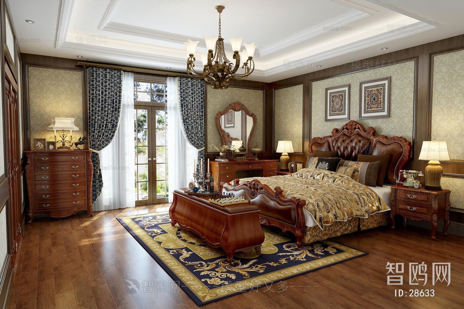 American Style European Style Bedroom