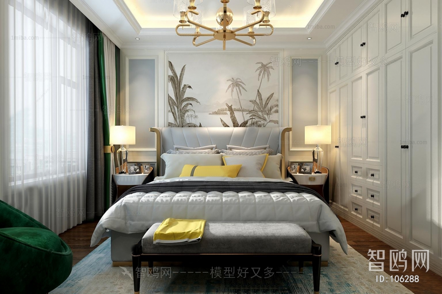 Simple European Style Bedroom