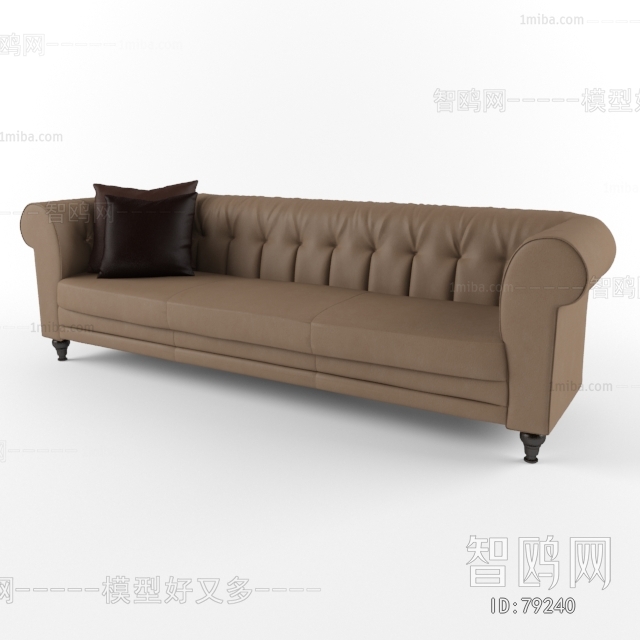 Simple European Style Three-seat Sofa