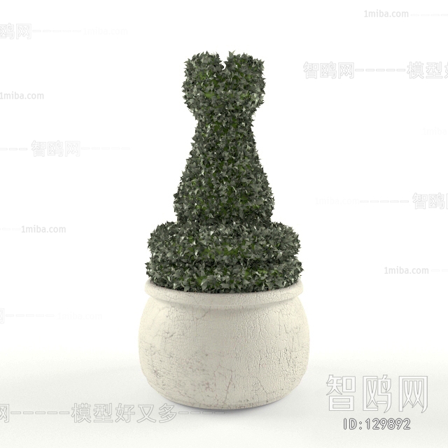 Modern Potted Green Plant