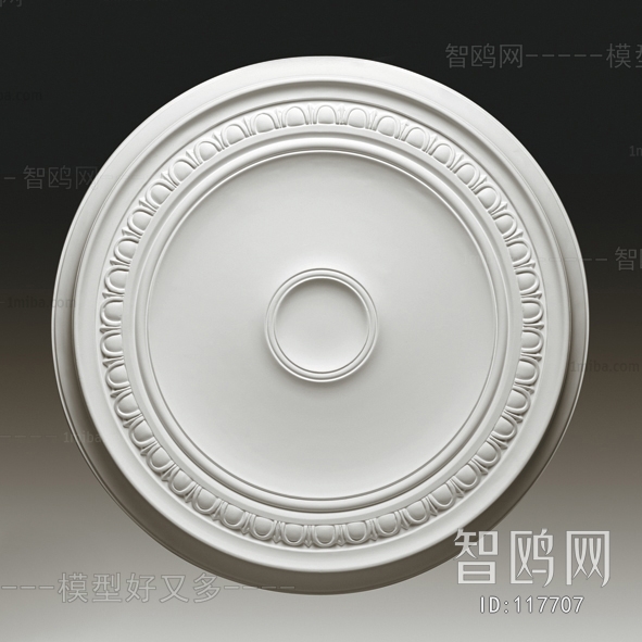 European Style Plaster Carved Top Plate