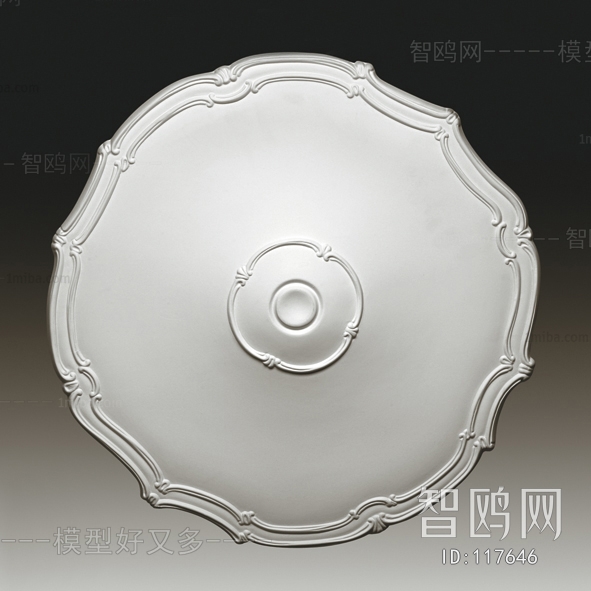 European Style Plaster Carved Top Plate