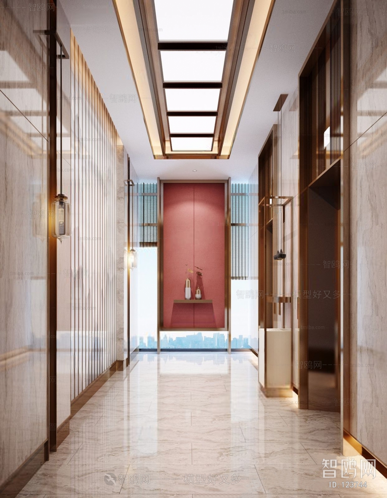 New Chinese Style Corridor Elevator Hall