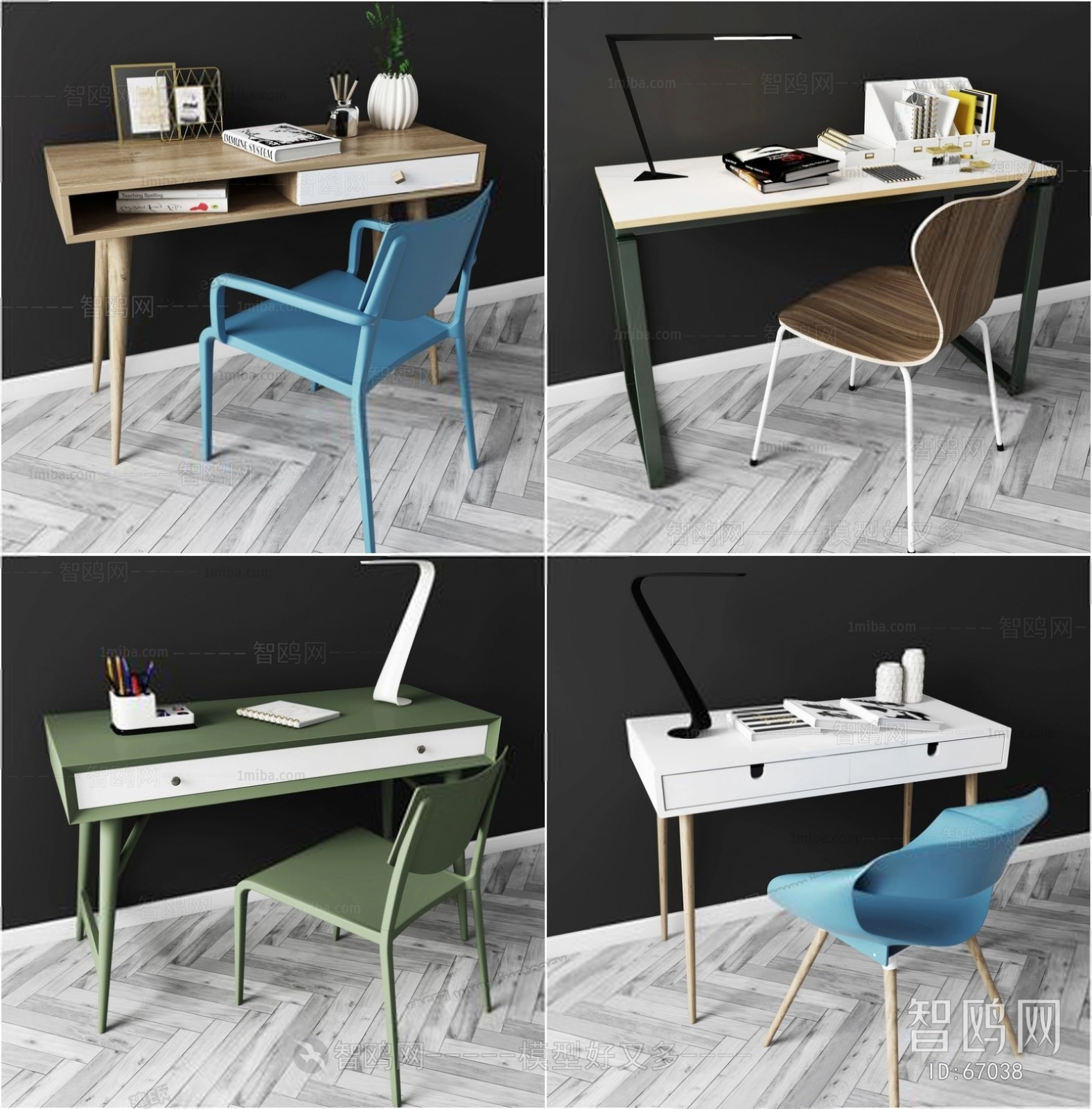 Nordic Style Computer Desk And Chair