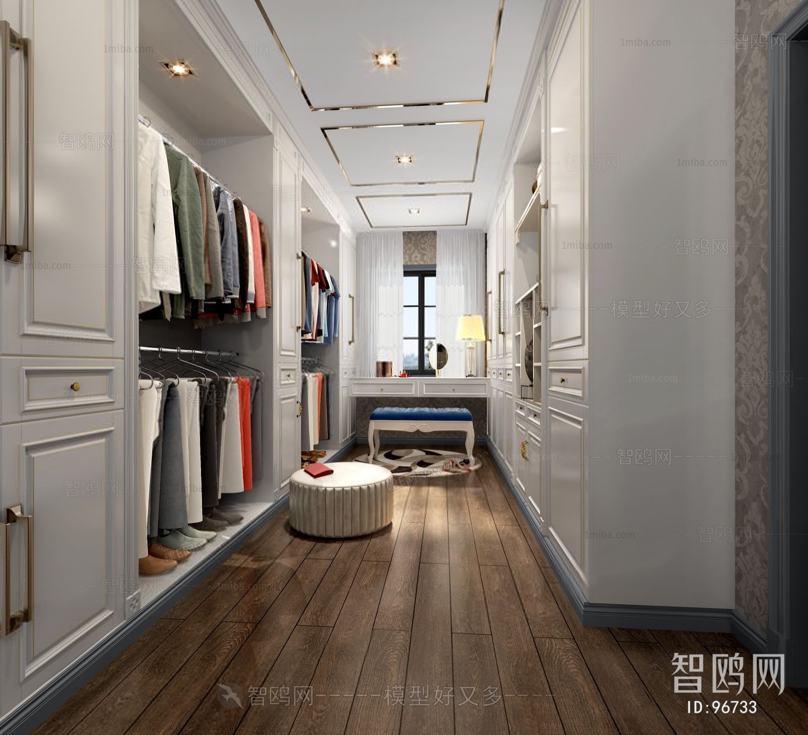 Simple European Style Clothes Storage Area