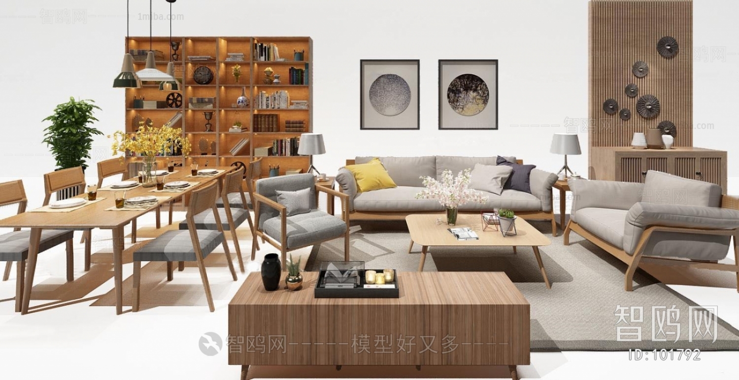 日式组合沙发餐桌椅