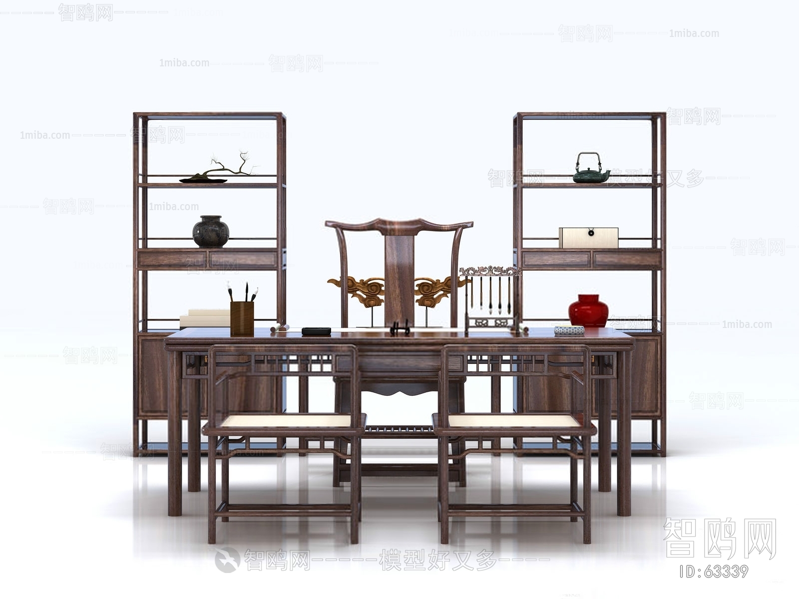 New Chinese Style Computer Desk And Chair