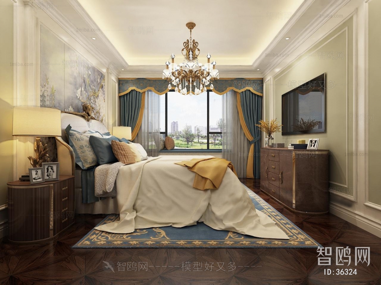 Simple European Style Bedroom