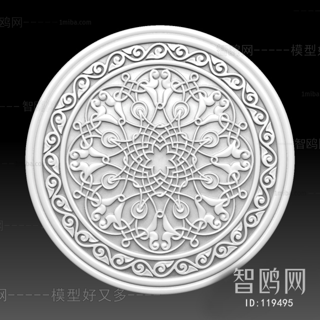 European Style Plaster Carved Top Plate