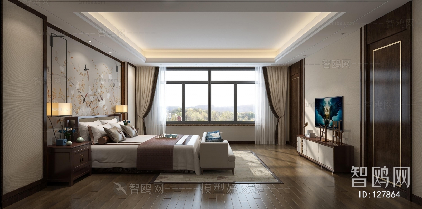 New Chinese Style Bedroom