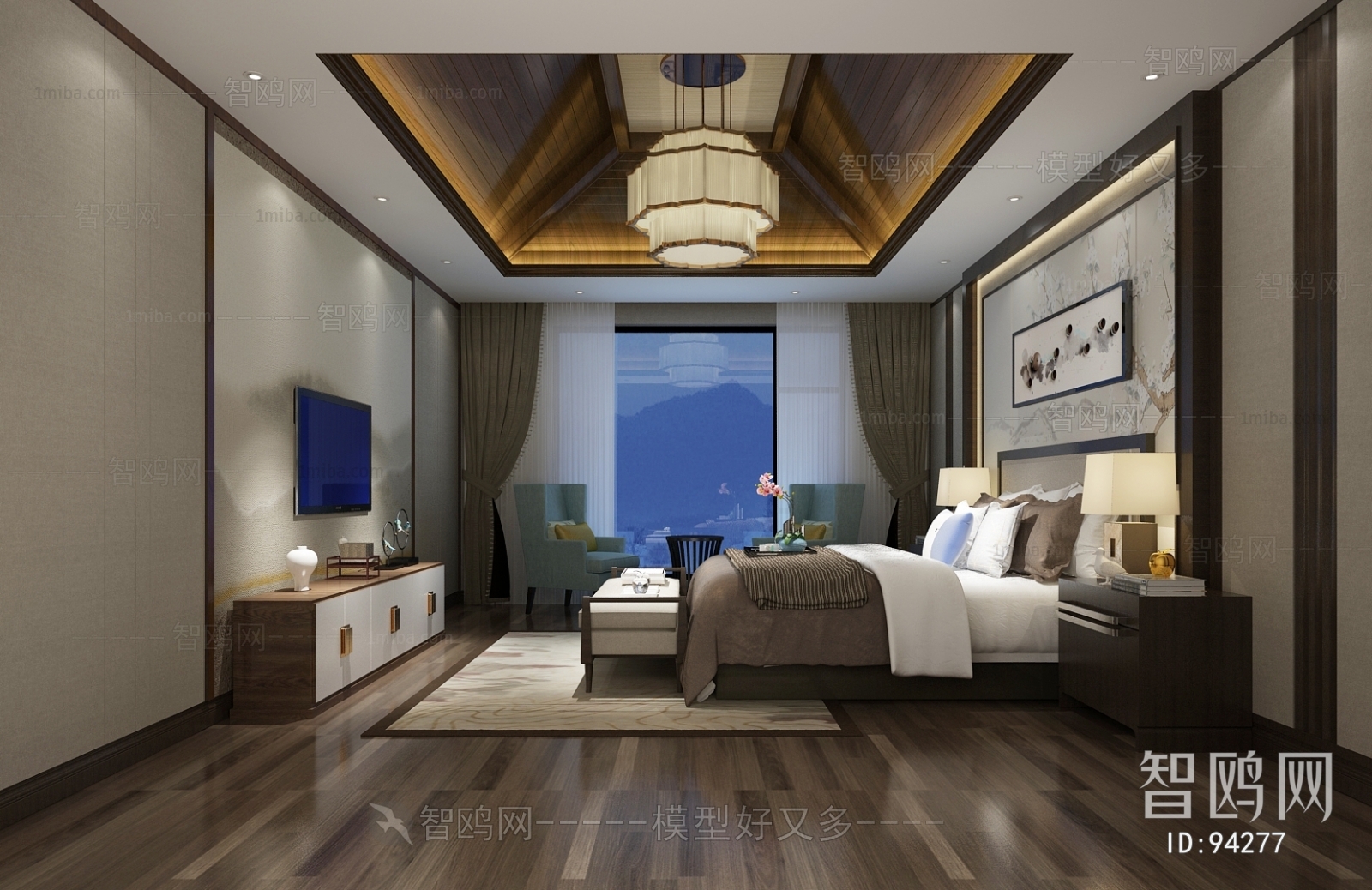 New Chinese Style Bedroom