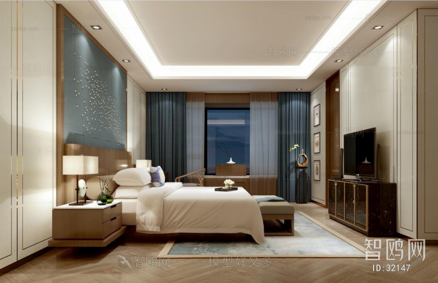 New Chinese Style Bedroom