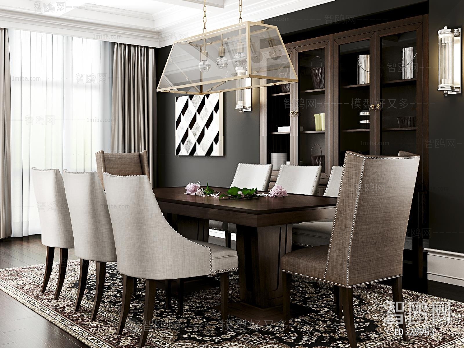 Modern American Style Dining Table And Chairs